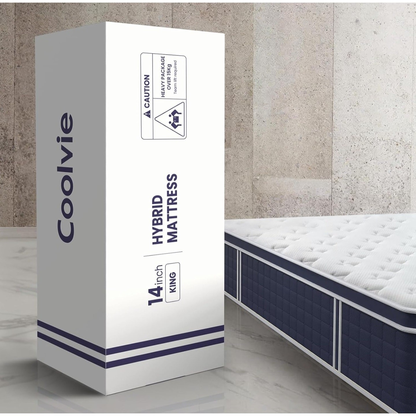 Full Coolvie Size Mattress 14 Inch, Hybrid Soft Medium Plush Mattress with Gel