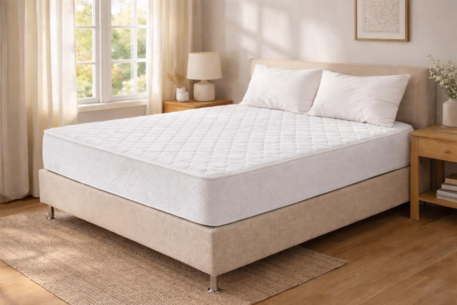 Queen Mattress 10 Inches White – Comfort Plush Euro Pillow Top Cool Memory Fo…