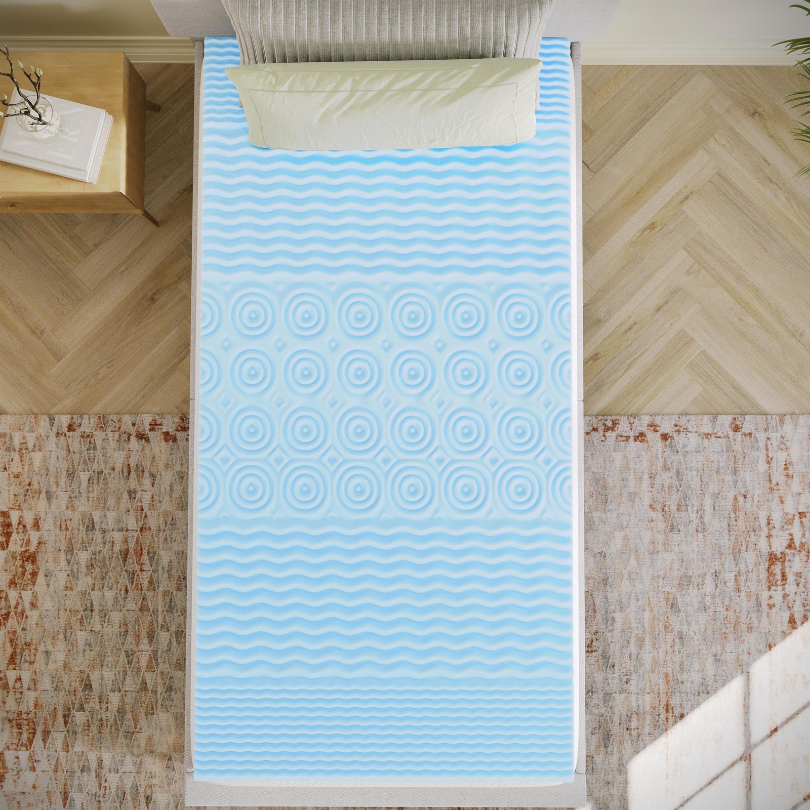 2 Inch Cooling Gel Infused 5-Zone Memory Foam Mattress Topper – Twin XL
