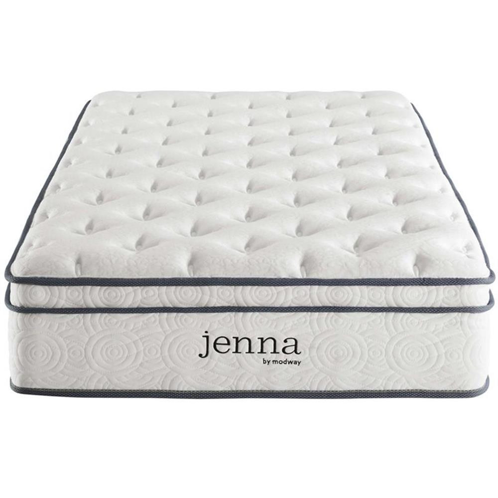 Modway Jenna 10″ Modern Innerspring and Foam Twin Mattress in White