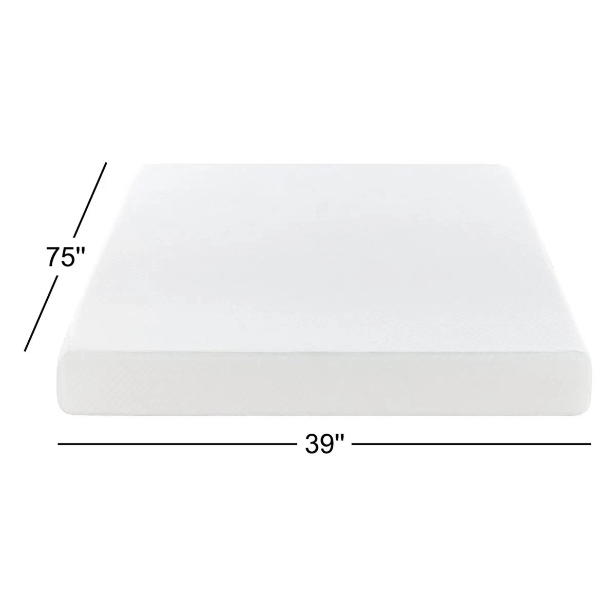 8” Medium Memory Foam Mattress in a Box – Twin. 39″ x 75 L.