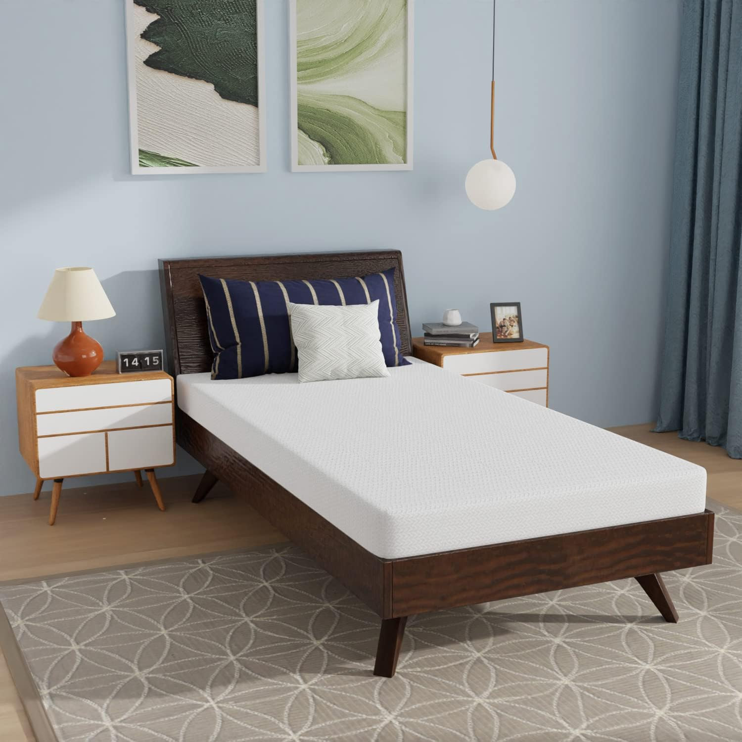 6 Inch Twin Gel Memory Foam Mattress Bamboo Charcoal Infused Mattress