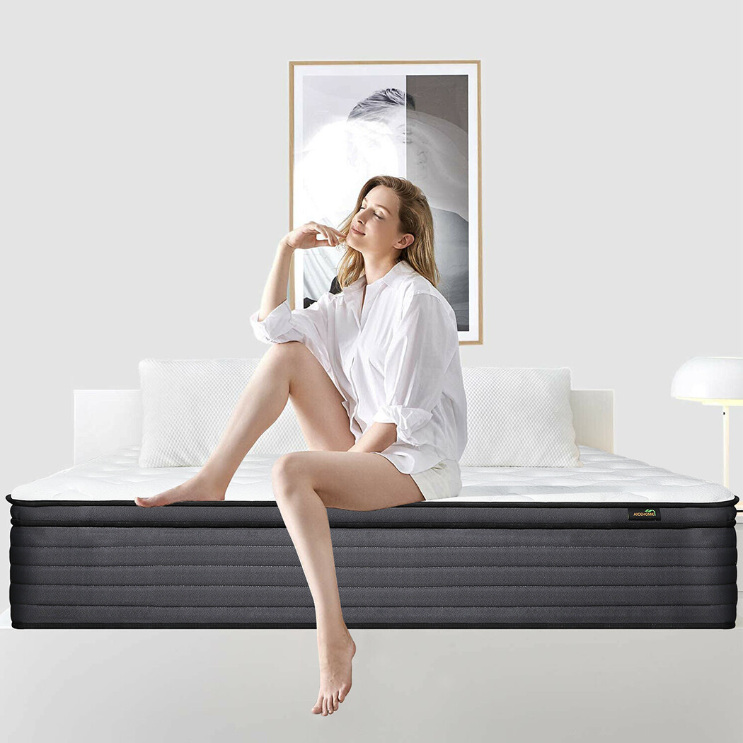 12″ King Size Mattress Breathable Hybrid Spring Medium Firm Mattresses in a box