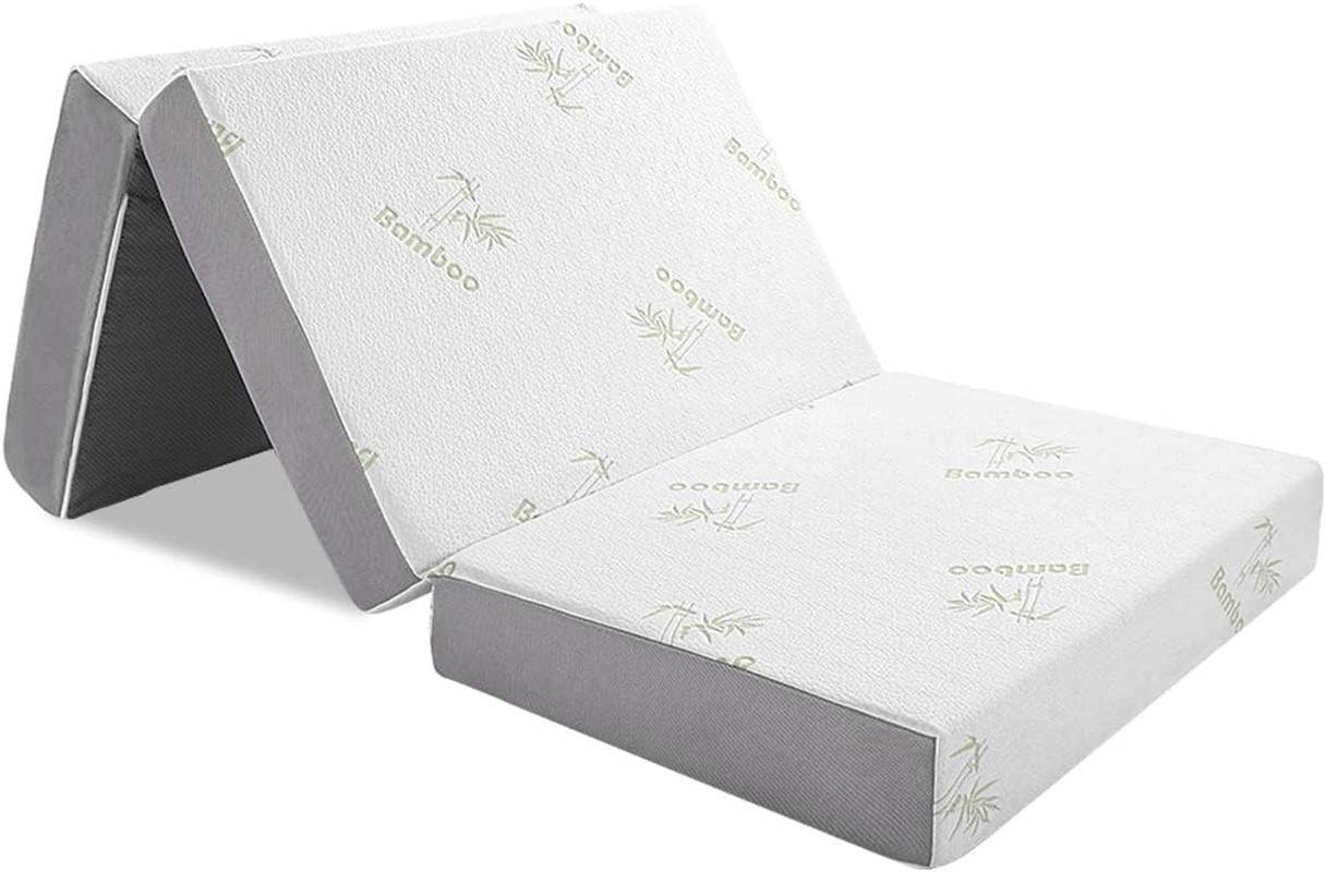 Queen Size 6″ Folding Memory Foam Mattress with Removable Cover – Medium Firm