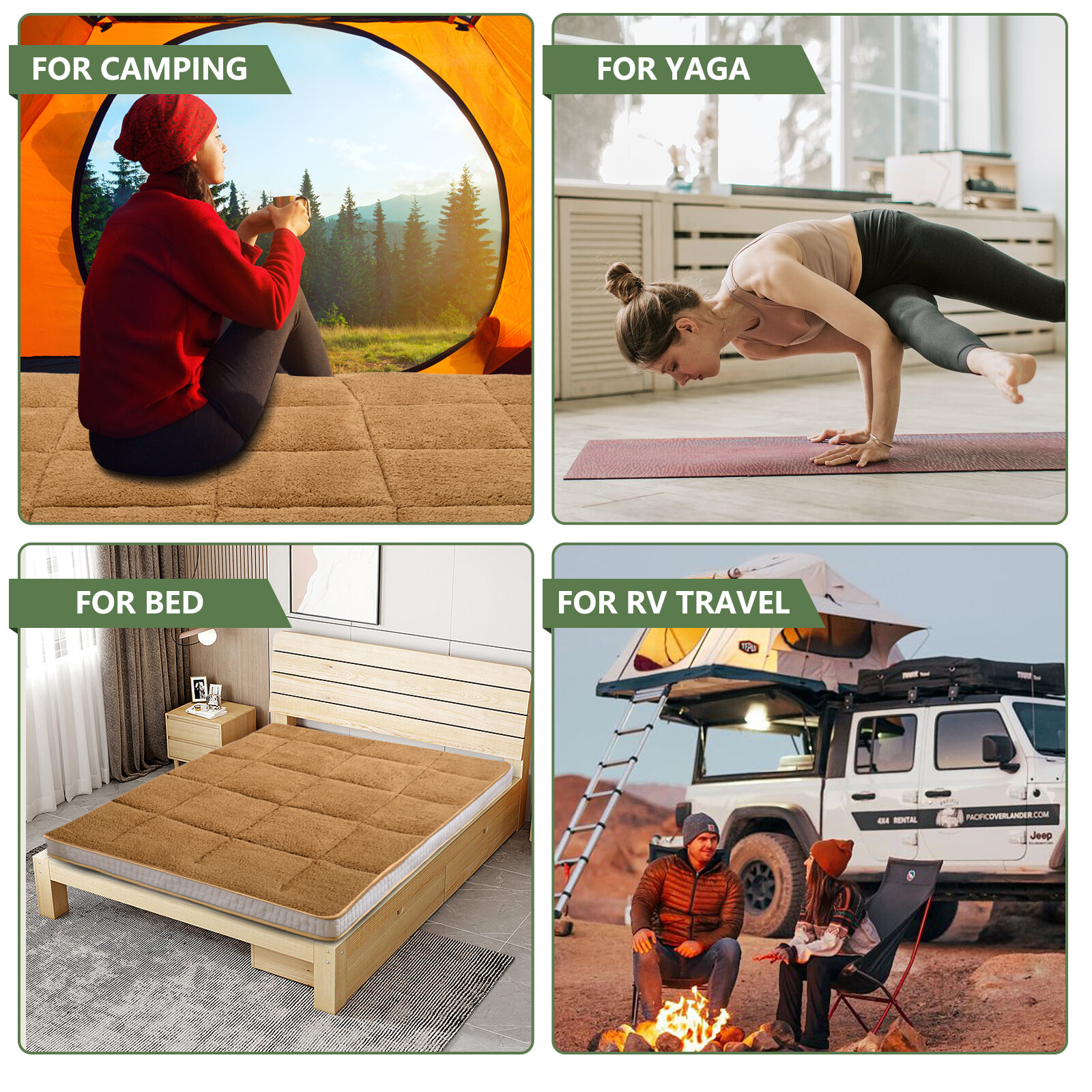 Fleece Foldable Japanese Floor Mattress-Super Soft Fuzzy Sleeping Pad for Adults
