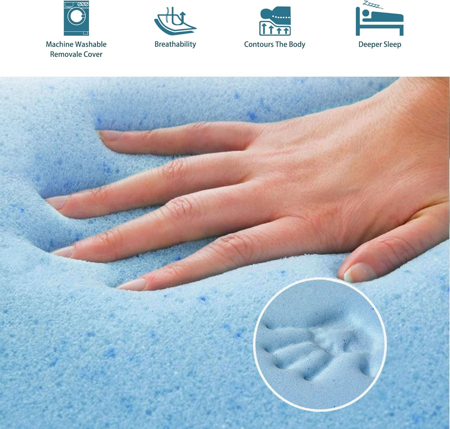 4.7 Inch Memory Foam Mattress Replacement with Washable Cover for Sleeper Sofa a