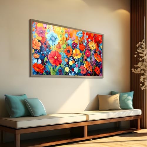 Ohhvvow Kit de arte de diamantes de flores multicolor 27.5×15.7 Inch Flor
