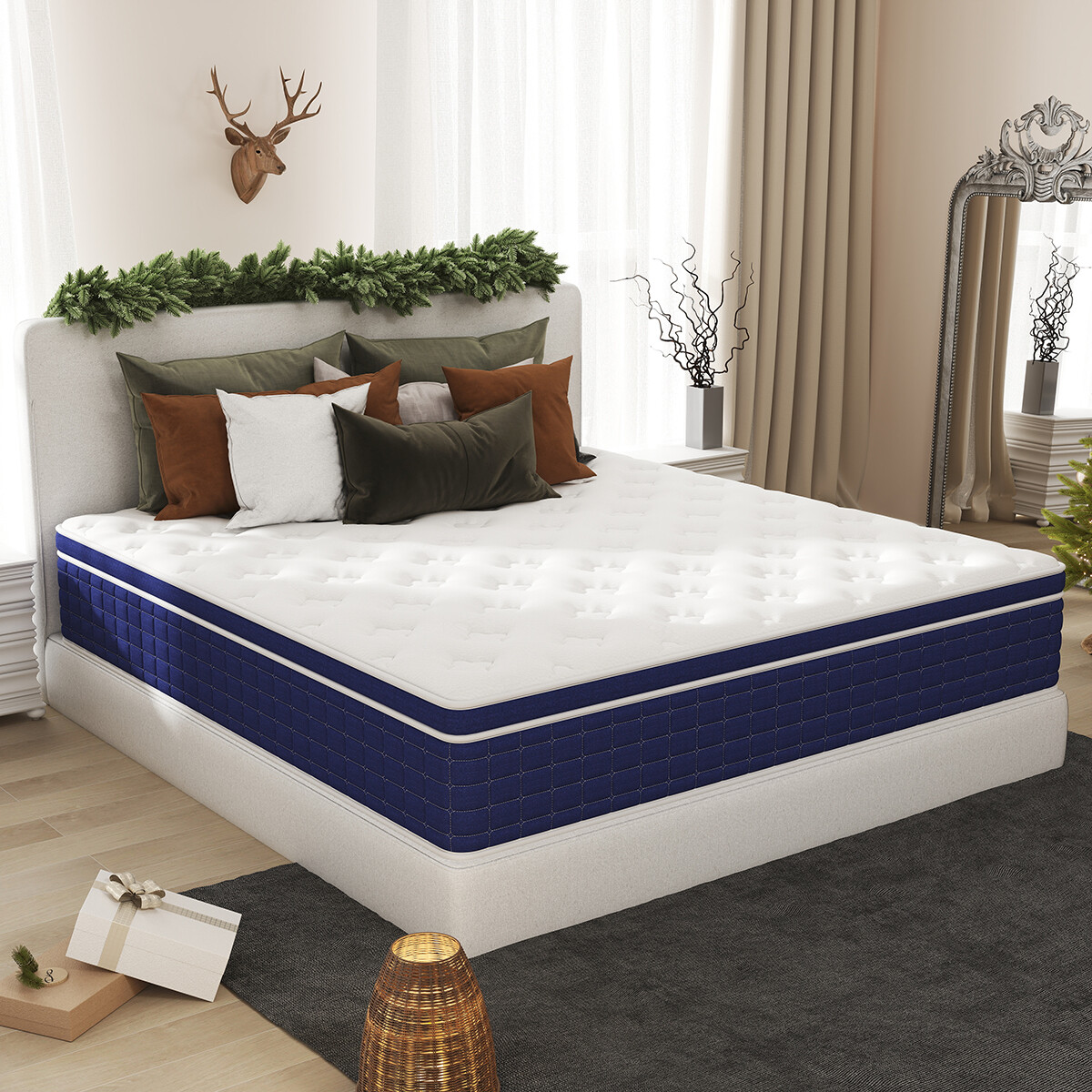 12″ 14″ Twin Full Queen King Size Mattress Hybrid Innerspring Foam Bed in a Box