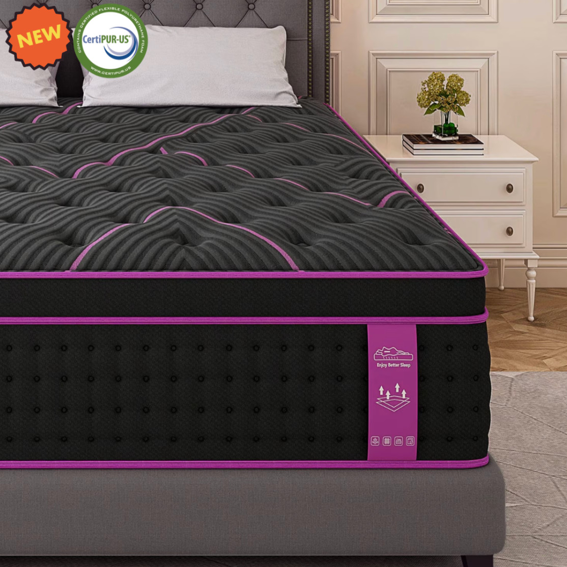 12″ Twin Hybrid Gel Foam Mattress Pocket Spring Medium Firm Box Colchón Twin