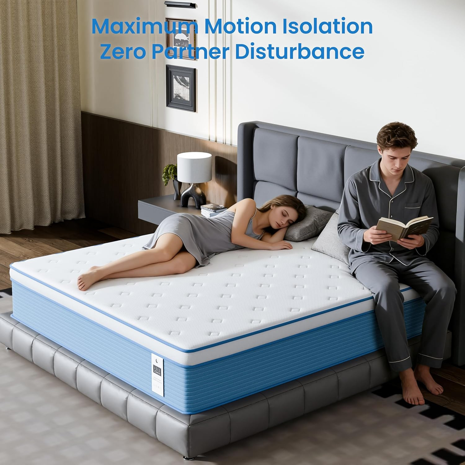 12 Inch Queen Hybrid Mattress in a Box – Memory Foam & Pocket Springs, Medium Fi
