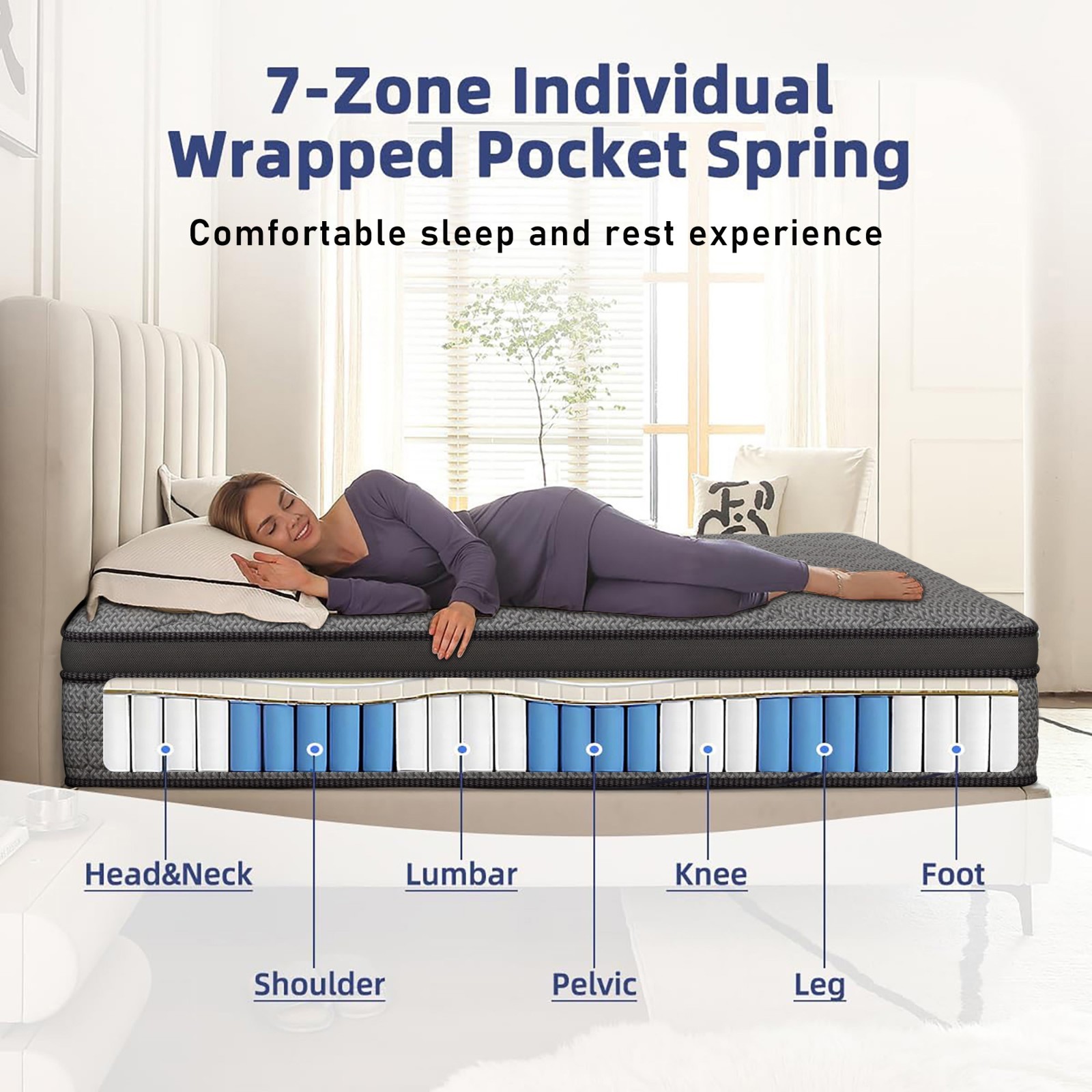 ENSHUI 12/14 Inch Cooling Hybrid Mattress – Medium Firm, Gel Memory Foam, Pocket