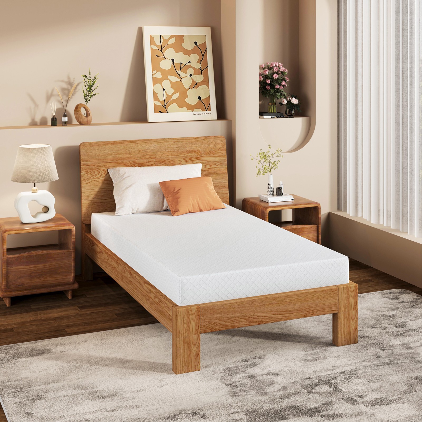 EGOHOME TrueZen Twin Mattress, 5″ Memory Foam Mattresses in a Box, Medium