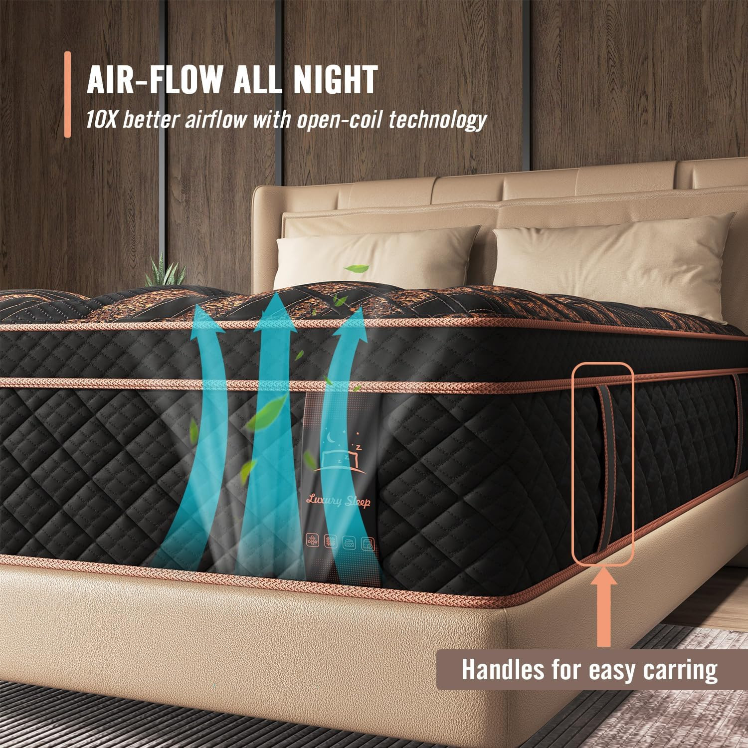 12″ Hybrid Mattress – Medium Firm Gel Foam & Pocket Springs, 100 Night Trial