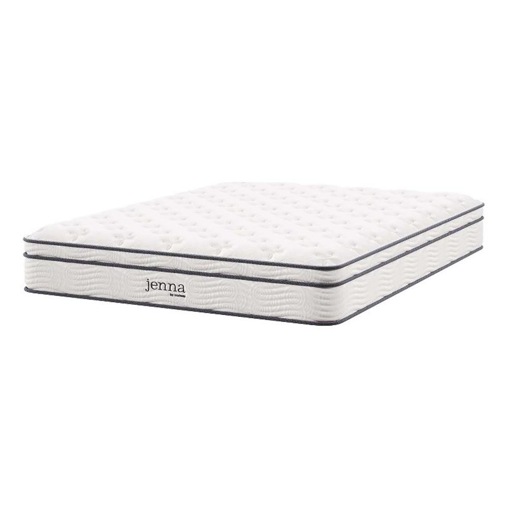 Modway Jenna 10″ Modern Innerspring and Foam King Mattress in White