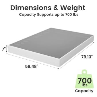 GRUSIGN 7 Inch Box Spring for Queen Bed, Quick Assembly Queen, Black