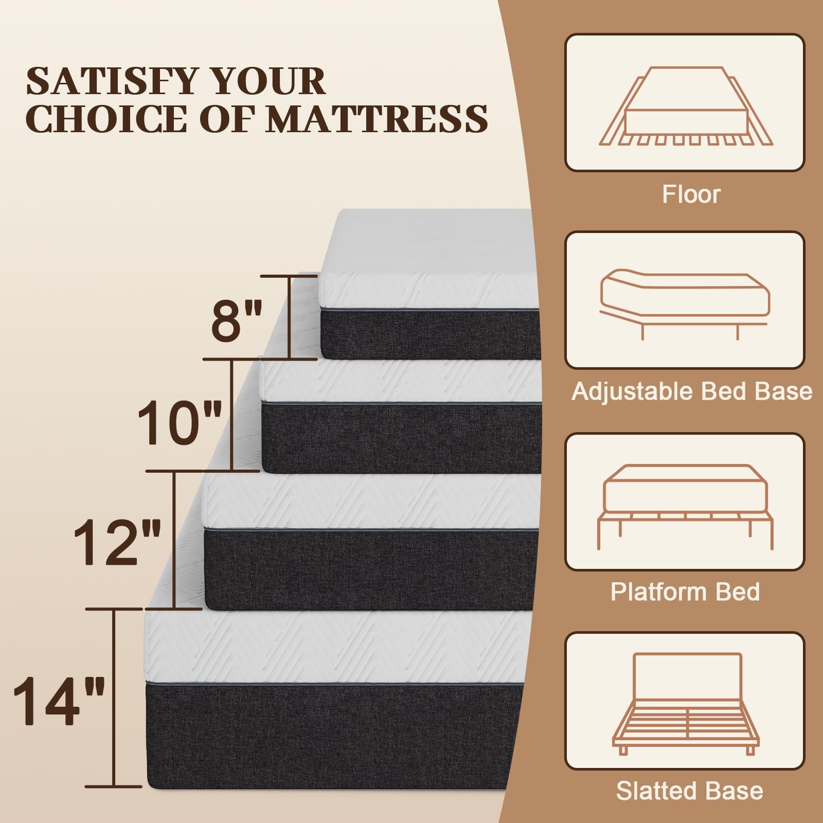 8 Inch Twin Mattress No Fiberglass Memory Foam Mattress for Back Pain, Reliev…
