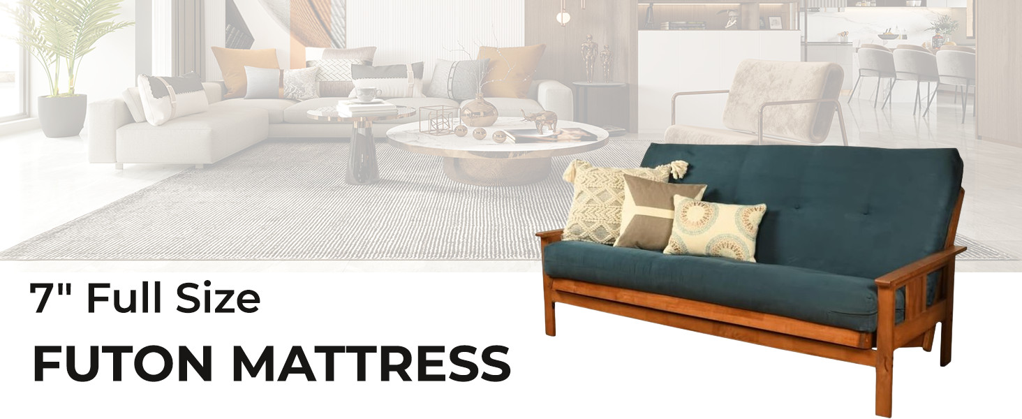 7″ Full Size Futon Mattr Replacement, Su Fabric Sleeper