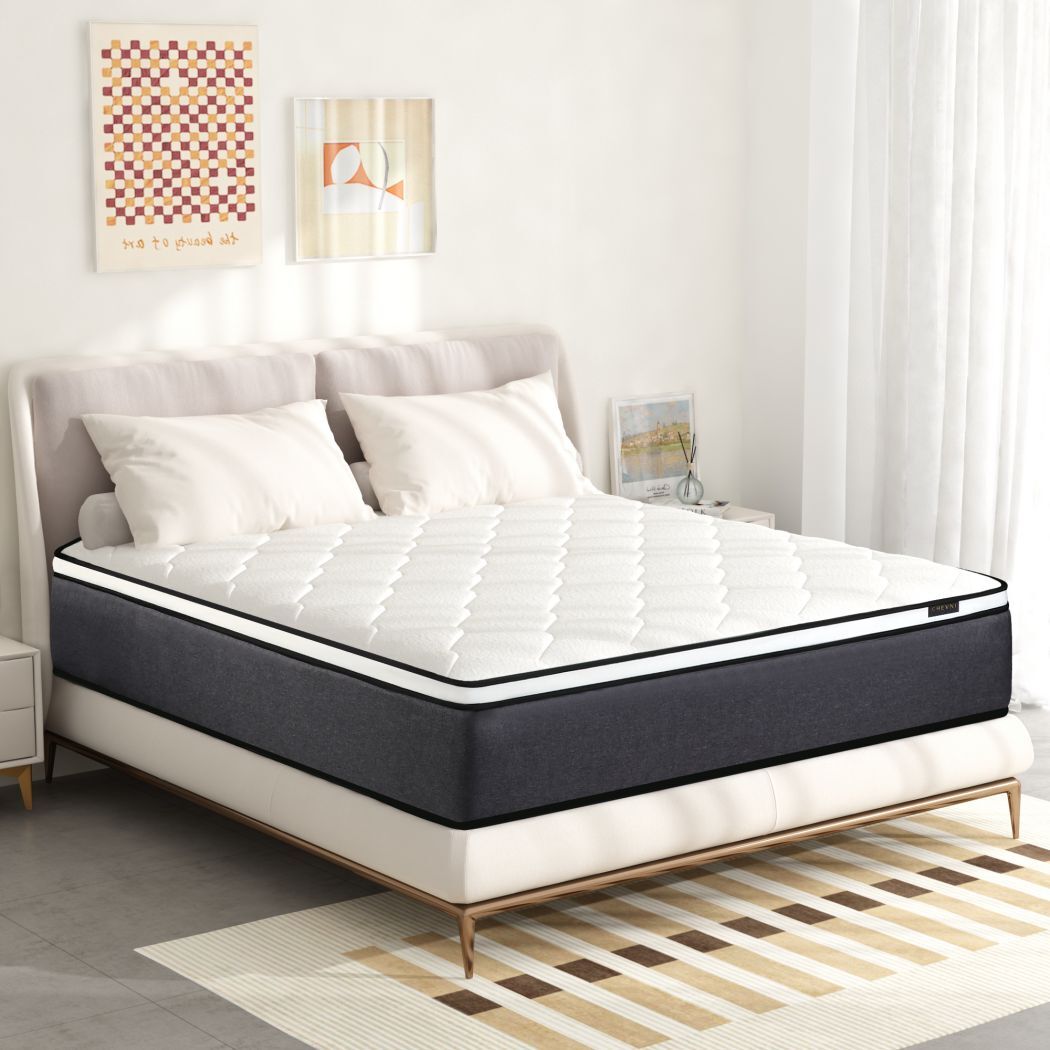 12″/14″ Twin Full Queen King Size Mattress Hybrid Spring Foam White Bed in a Box