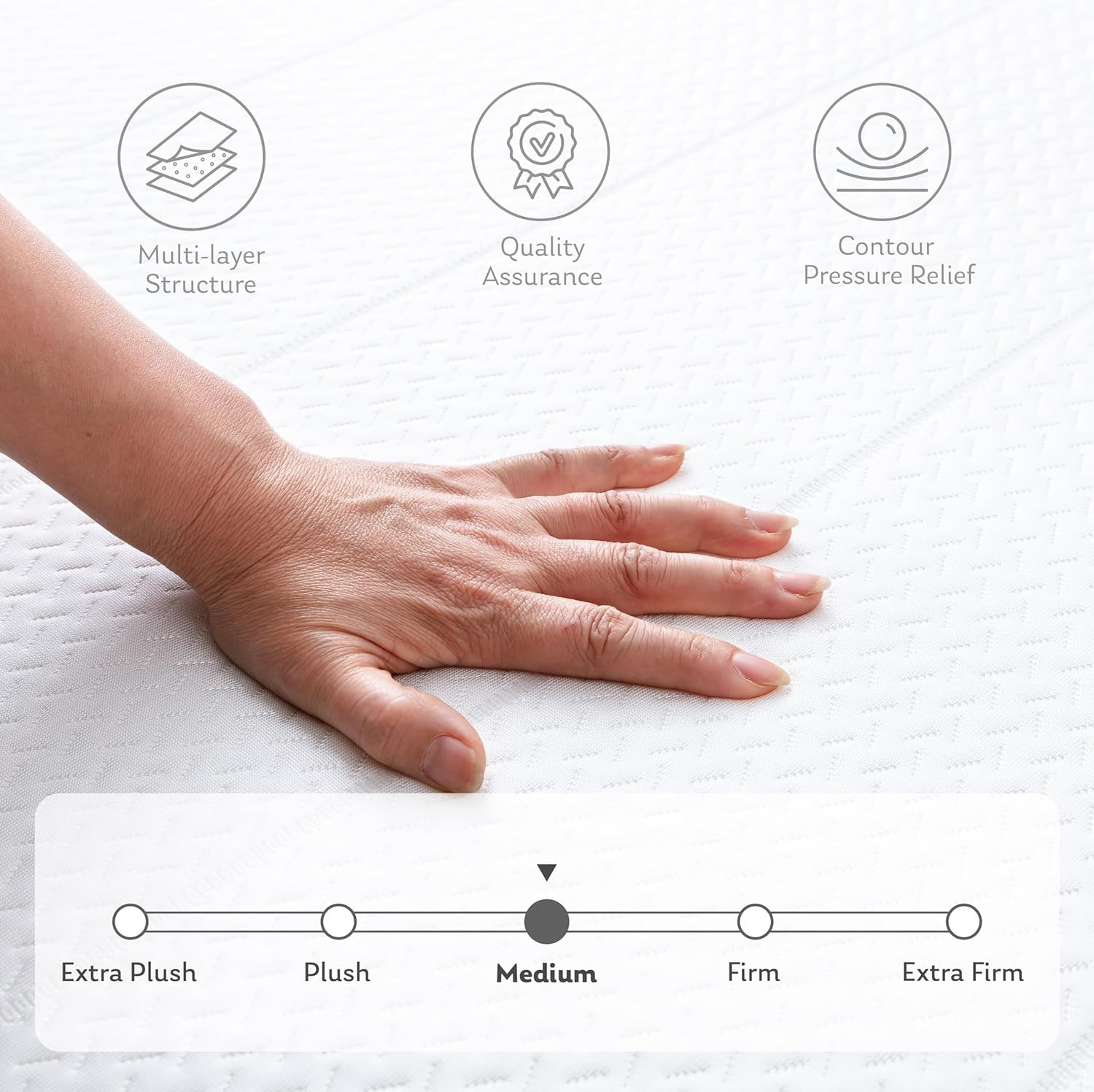 14″ King Memory Foam Mattress, Gel Cooling, Medium Firm, Back Pain Relief