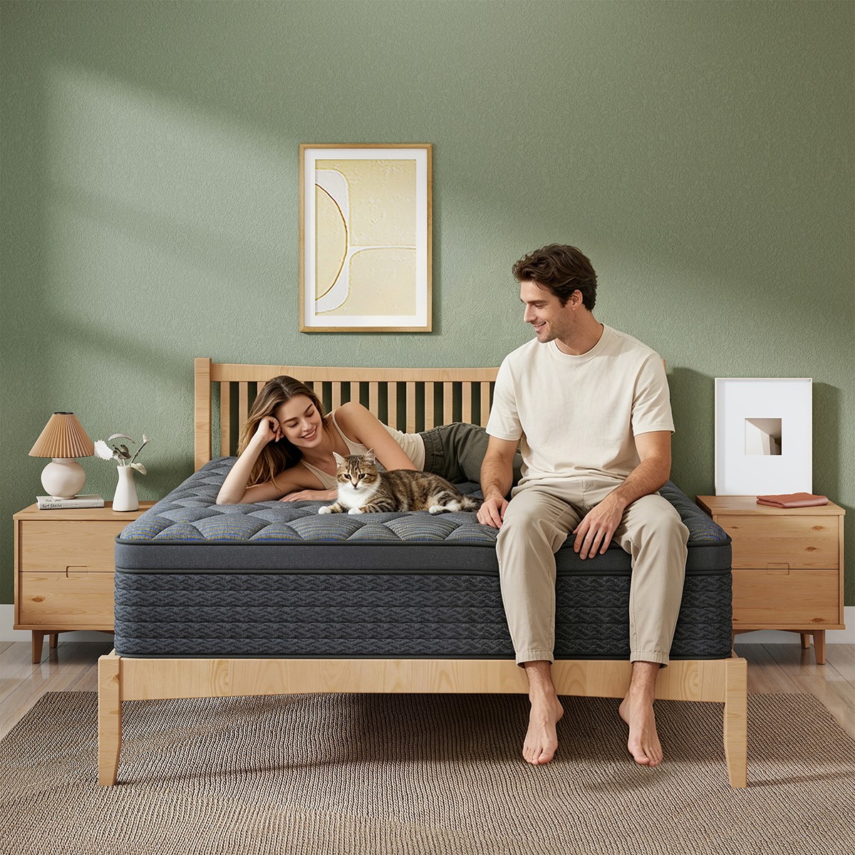 12″ Queen Mattress in Box, Gel Memory Foam Hybrid Pocket Spring Medium Firm