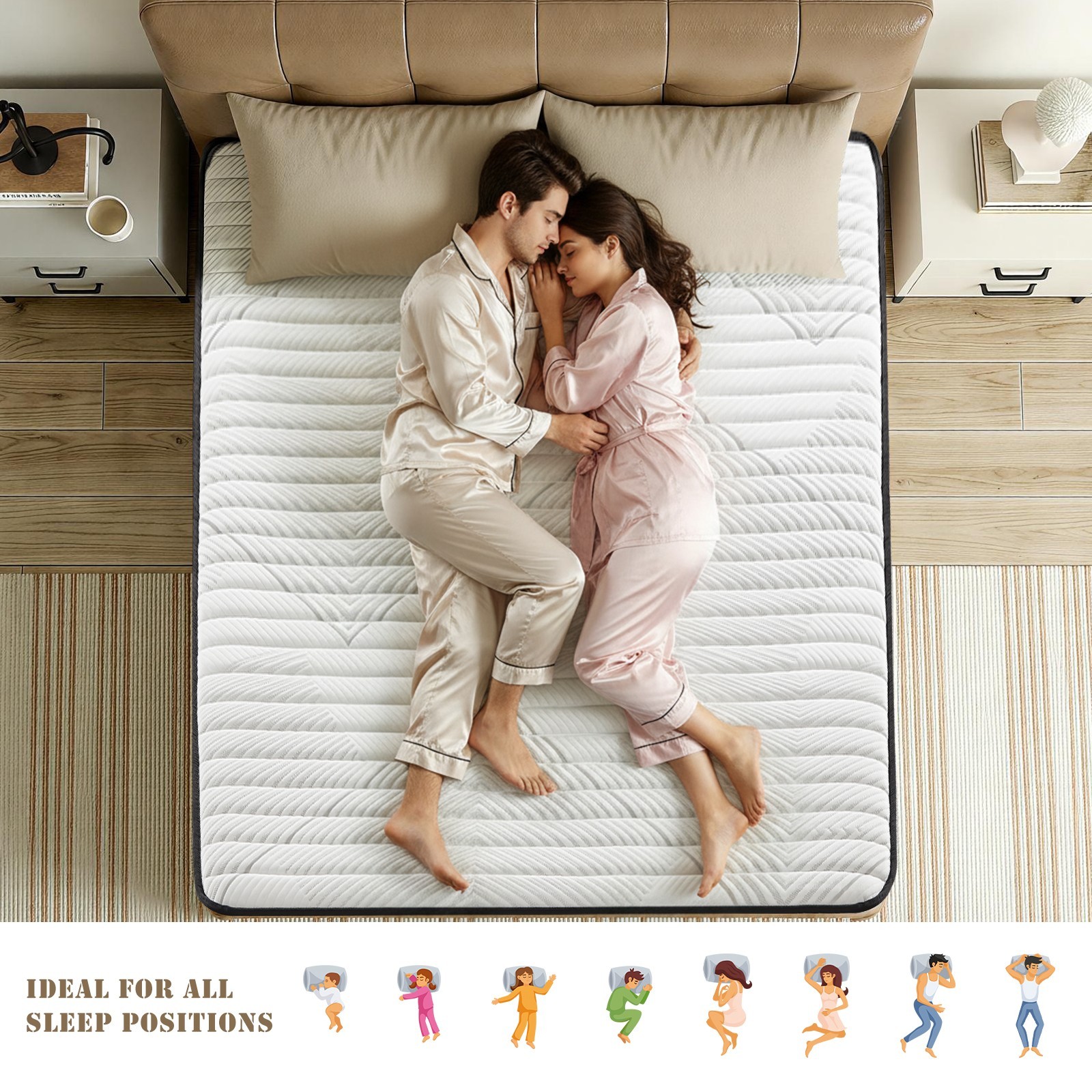 12″ Full Size Gel Memory Foam Pocket Spring Hydird Mattress In A Box Medium Firm