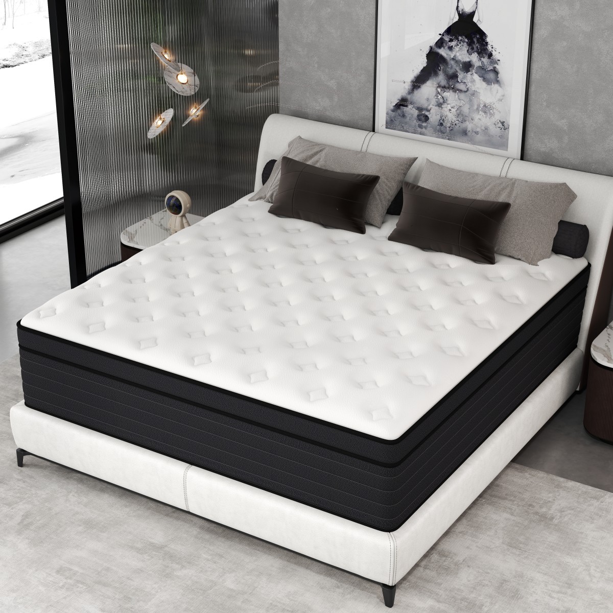 8″10″12″14″ Twin Full Queen King Mattress in a Box Hybrid Spring Gel Memory Foam