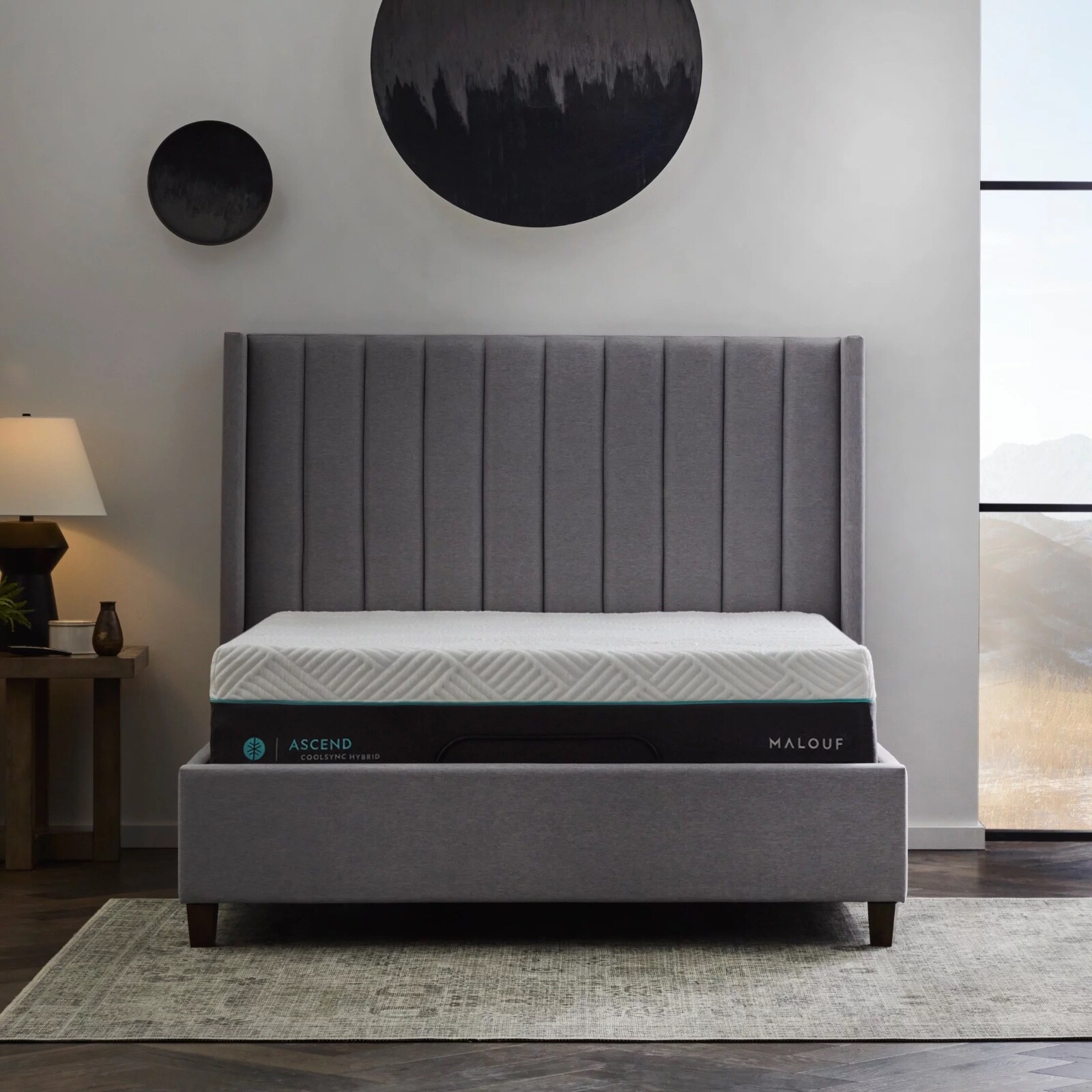 Luxury 11” Malouf Ascend Coolsync hybrid mattress in a box queen size