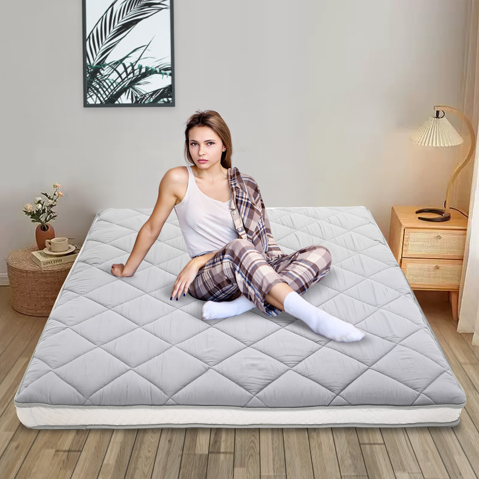 MOPHOTO Futon Mattress Extra Thick Sleep Mat for Adults Japanese Floor Mattress