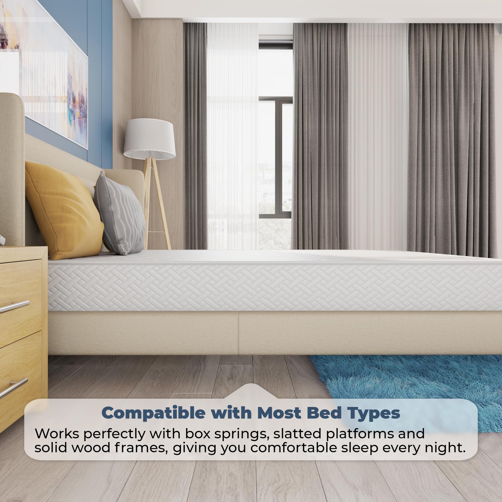 HomeLife 6-Inch Queen Mattress – Tight with High Density Foam – Breathable Polye
