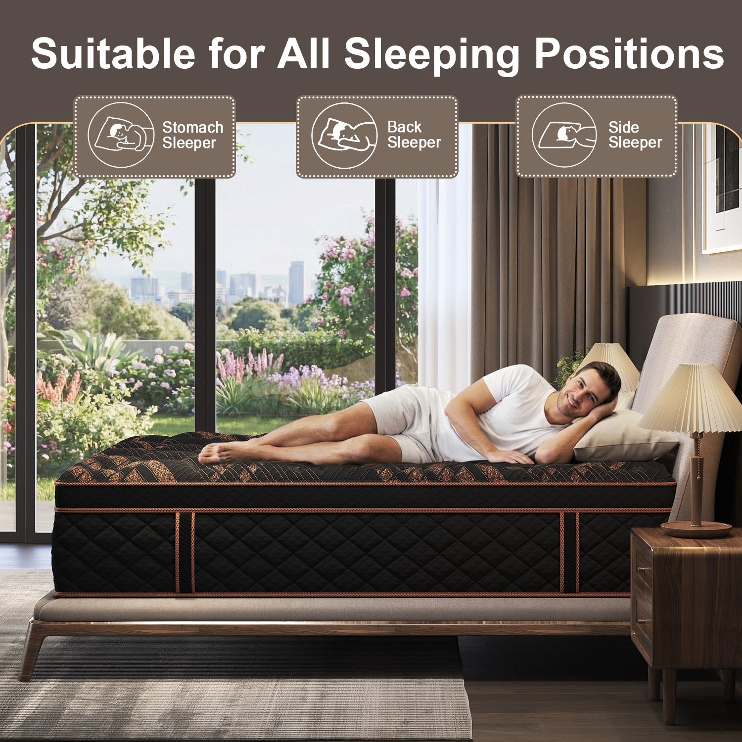 12/14 Inch Hybrid Gel Memory Foam Mattress Twin Full Queen King Size In a Box