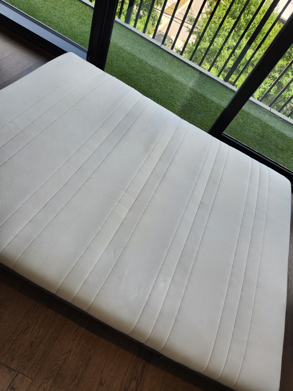 Well used IKEA HÖVÅG Queen Size Mattress Color White and Grey