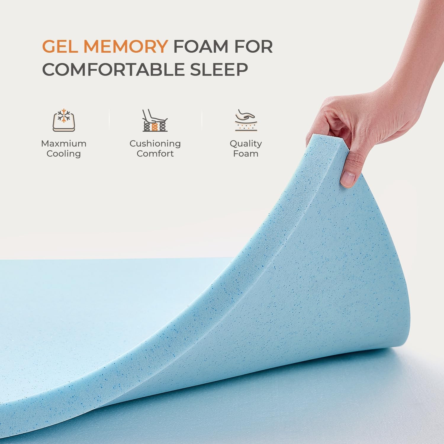 14″ King Hybrid Mattress – Gel Memory Foam & Pocket Coils, Medium Plush Comfort