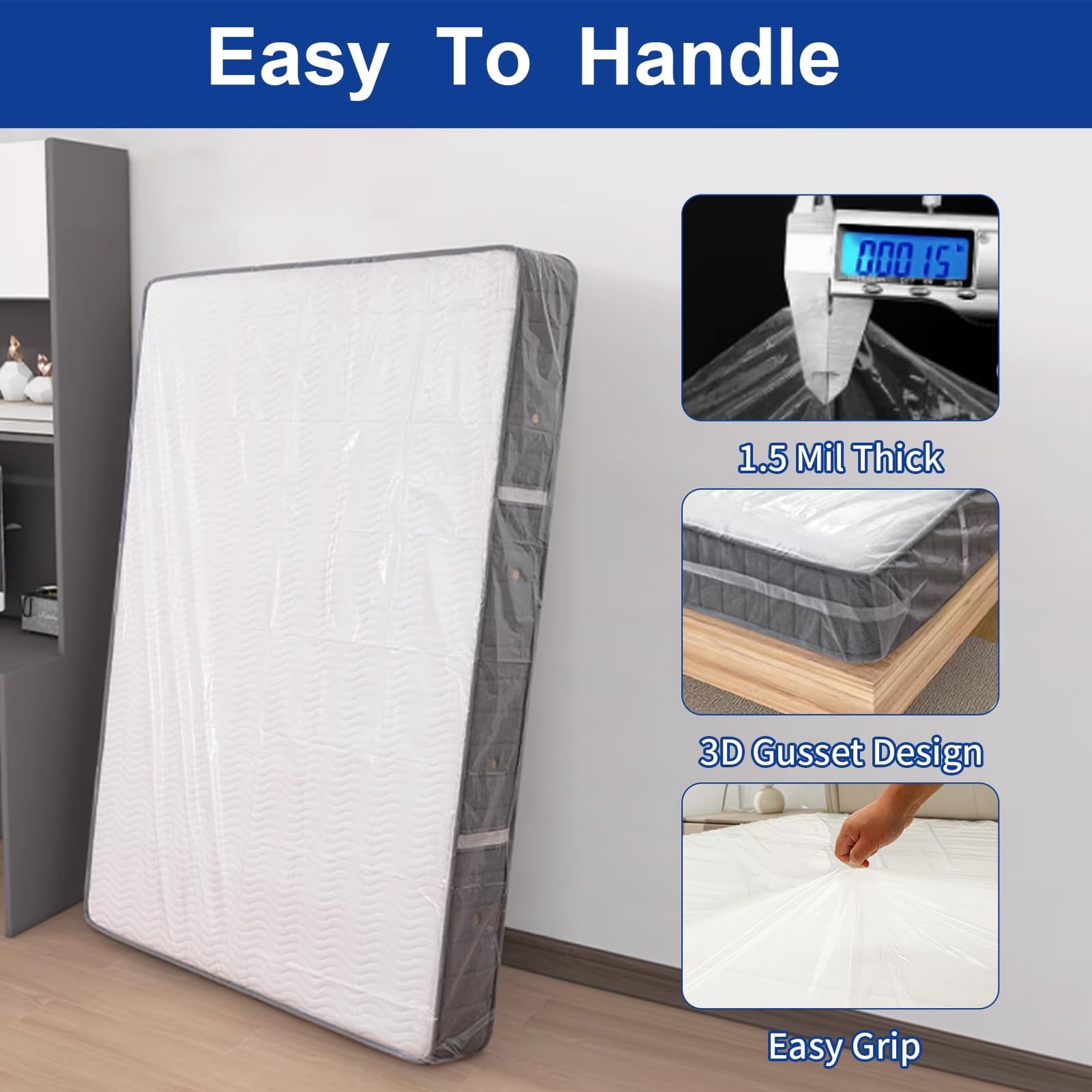Mattress Bag for Storage Mattress Disposal Bag King/Queen Size Clear