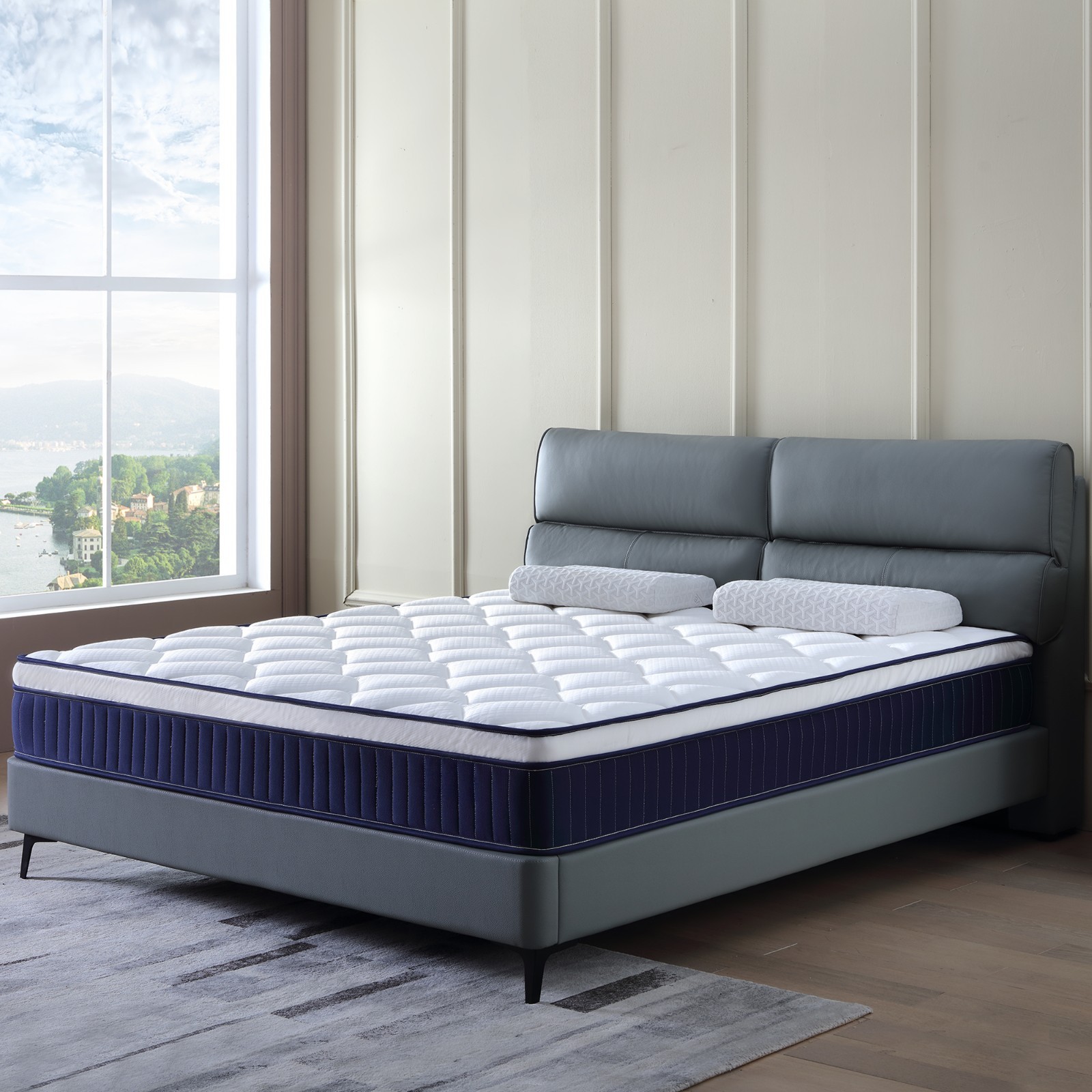 10 Inch Queen Plush Memory Foam Pocket Spring Hybrid Mattress With Certipur