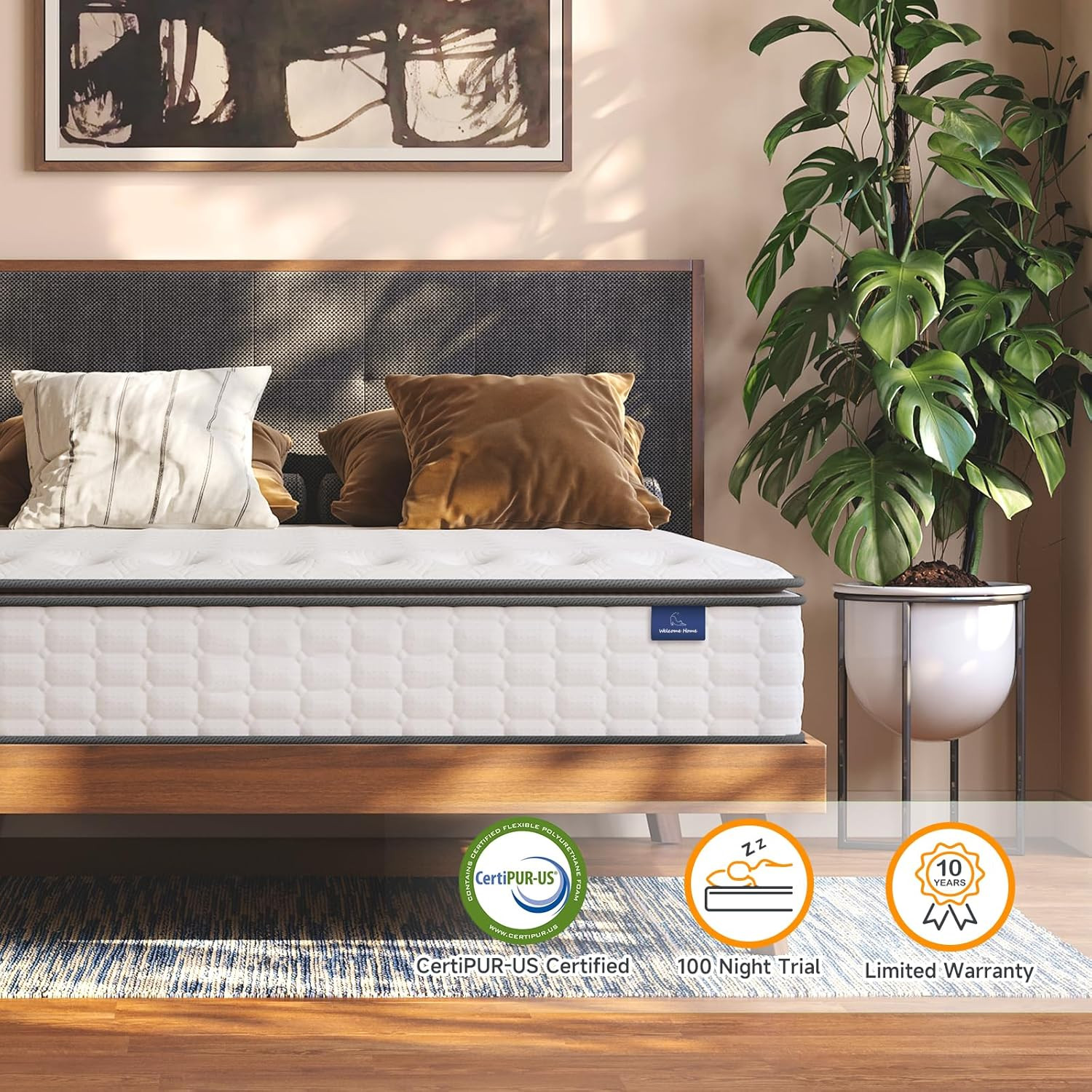 10-Inch Queen Hybrid Pillow Top Mattress – Memory Foam & Pocket Coils