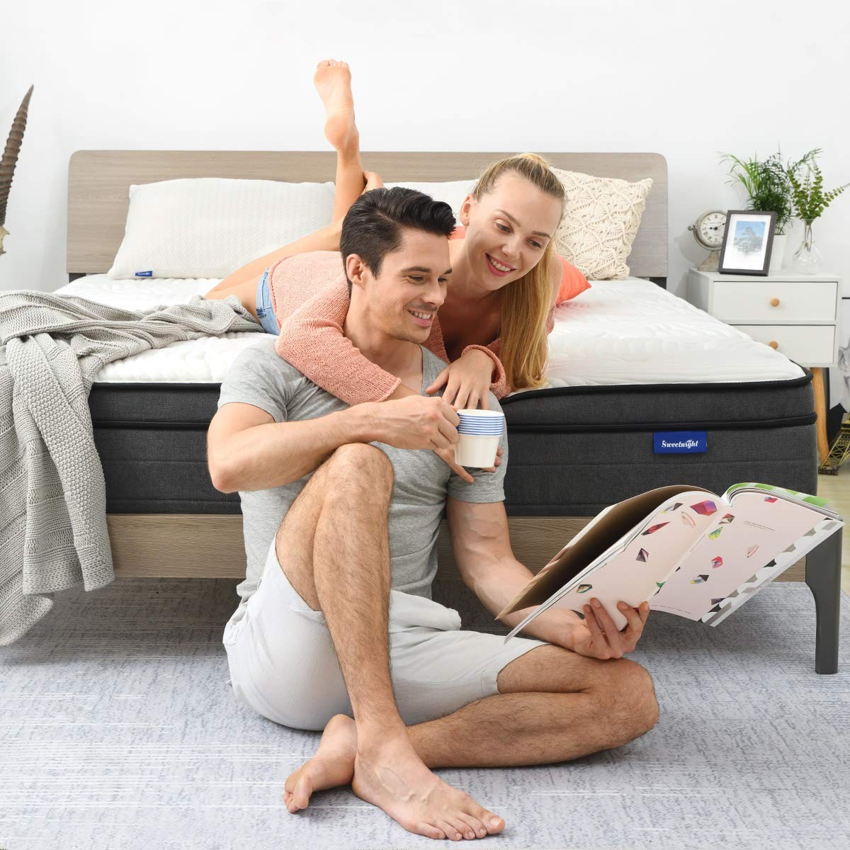 Queen Mattress in a Box – 12 Inch Plush Pillow Top Hybrid Mattress, Gel Memor…
