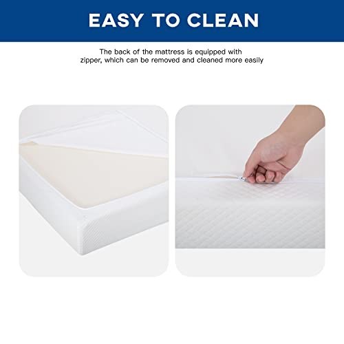 FDW 12 Inch Twin Gel Memory Foam Mattress Medium Firm White Bed in a Box
