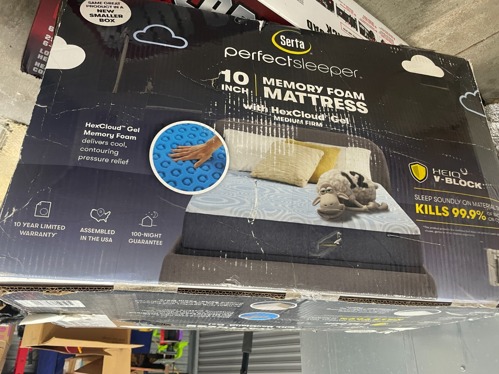 Queen Serta Perfect Sleeper Nestled Night 10” Medium Firm Gel Memory Foam