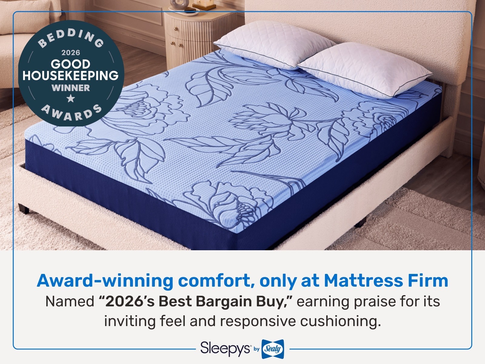 NEW Sleepy’s by Sealy Skye Hybrid Mattress Queen Medium Bed in a Box