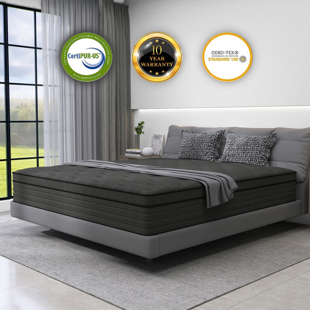 12″14″ Mattress in A Box Twin Full Queen King Size Hybrid Foam InnerSpring Black
