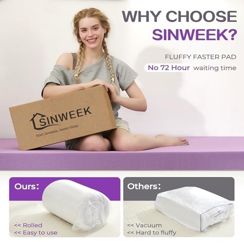 Dual Layer 5 Inch Memory Foam Mattress Topper Size, 3 Inch Gel King White
