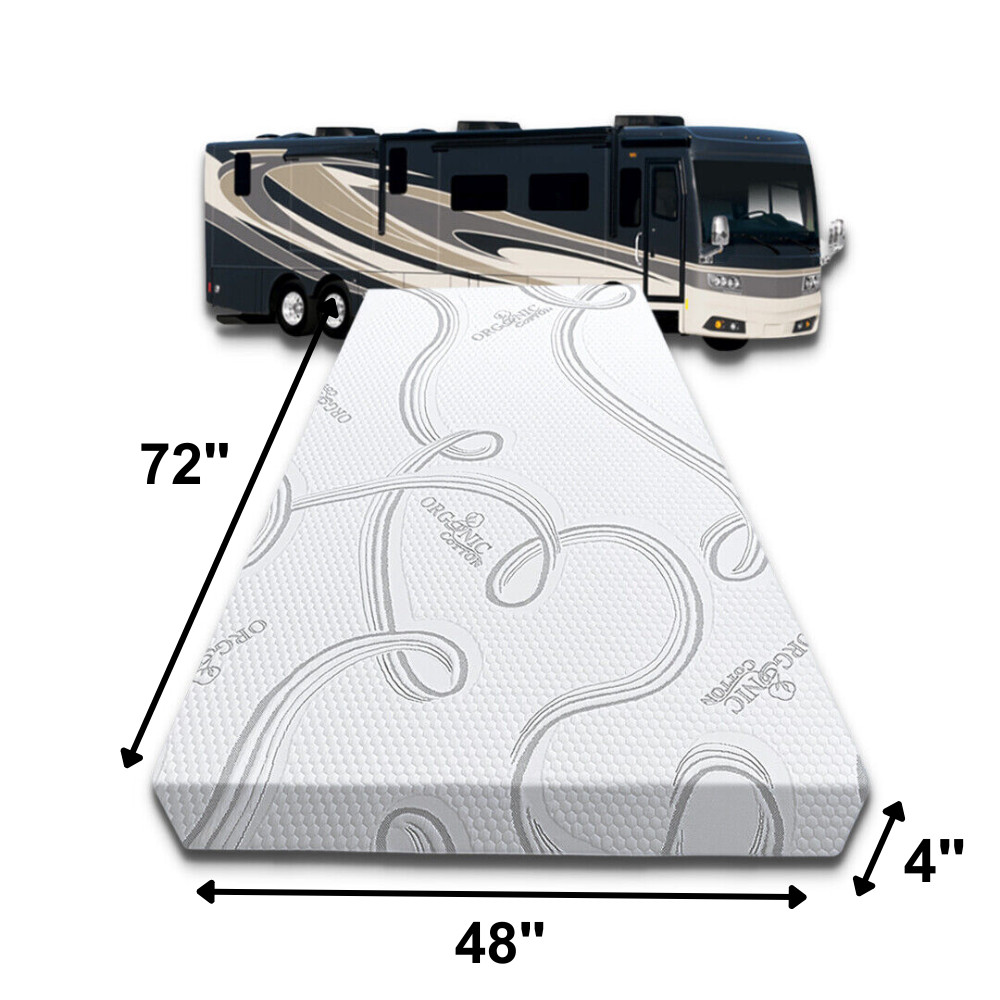 FoamRush 4″ x 48″ x 72″ Bunk RV Mattress Travel Camper