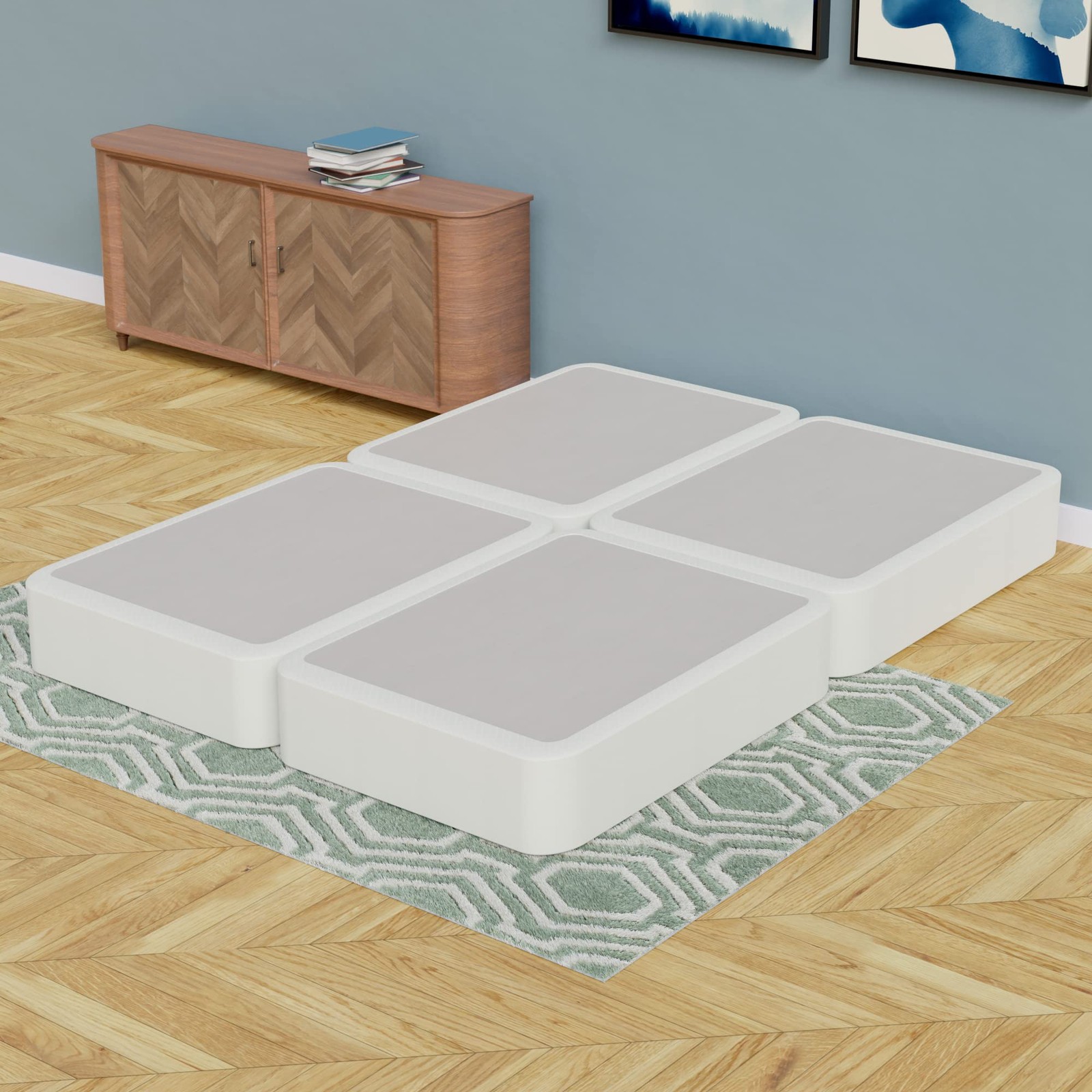 , 4-Inch Sturdy Wood Spring for Mattress – Durable and Fully Assembled, Natur…