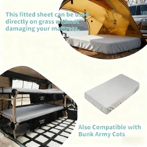 Fitted Sheets Only 31×75 Inches, 2 Pack Super Soft 31″ x 75″ Light Grey 2 Pack