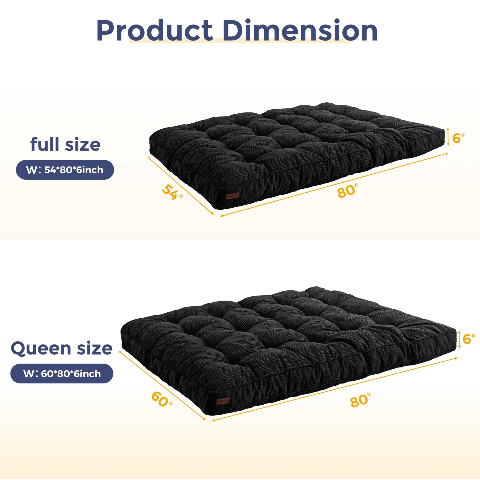 Colchon Futon De Tamano Completo Con Relleno De Espuma Y Diseno De Lujo