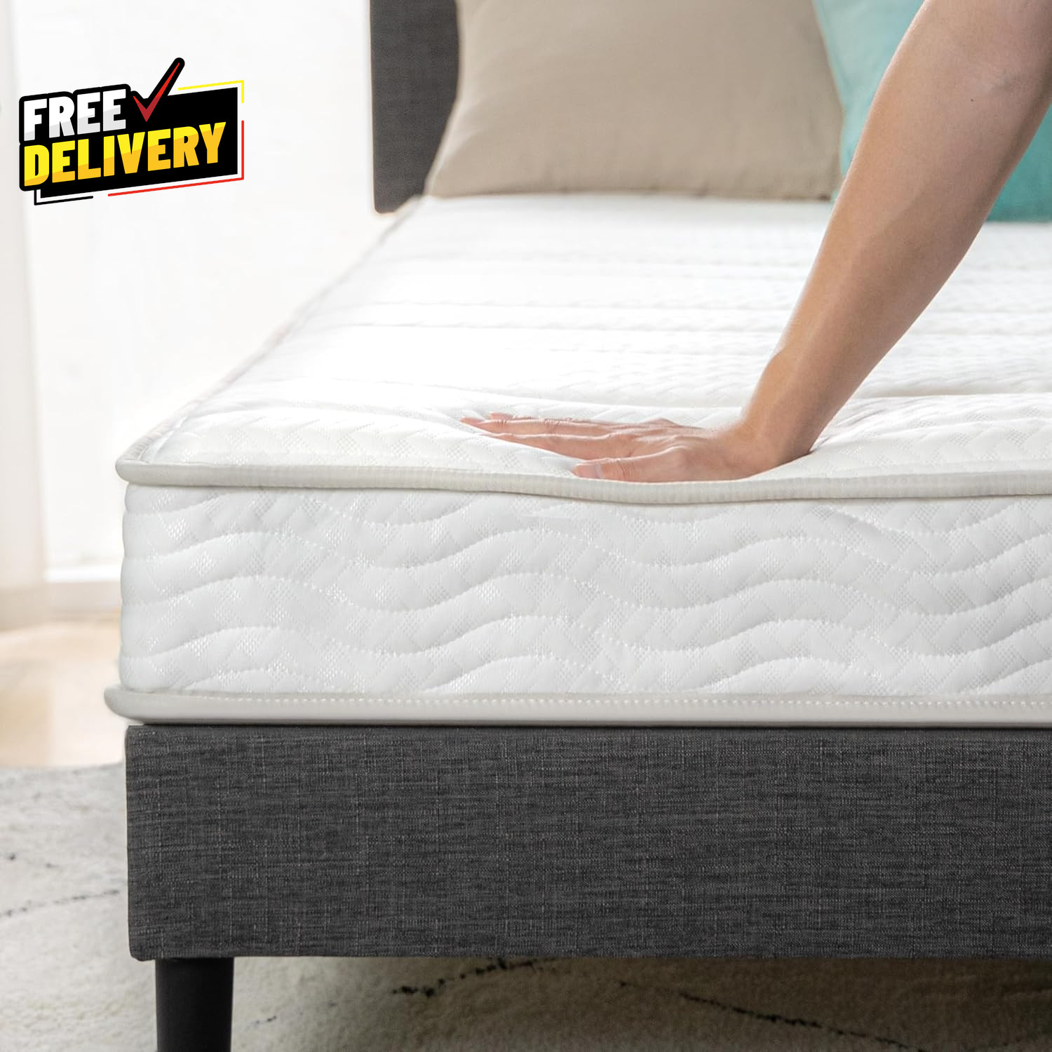 6 Inch Foam and Spring Hybrid Mattress New Version Twin XL Fiberglass Free M….