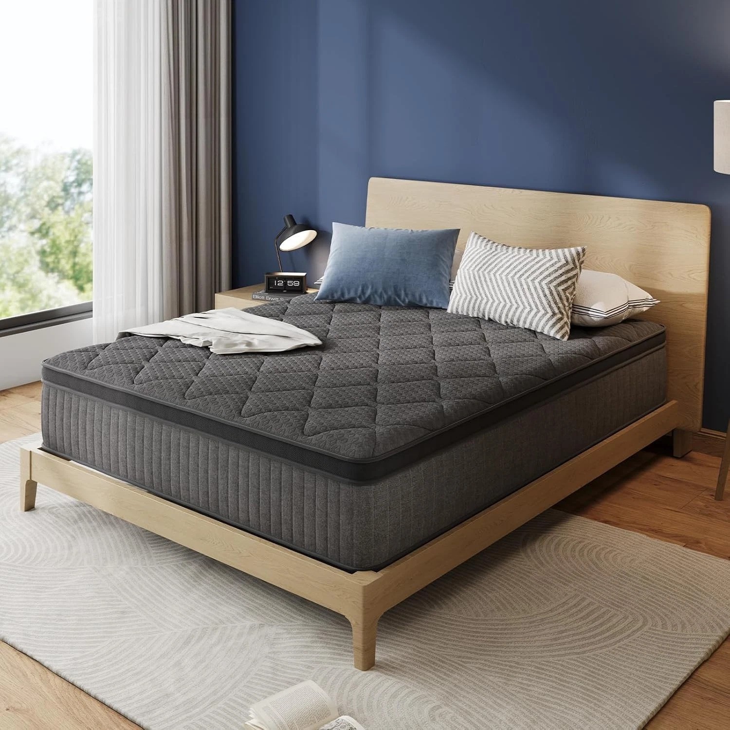 Breathable Twin Mattress 10″ Medium Firm Gel Foam Low Motion Transfer