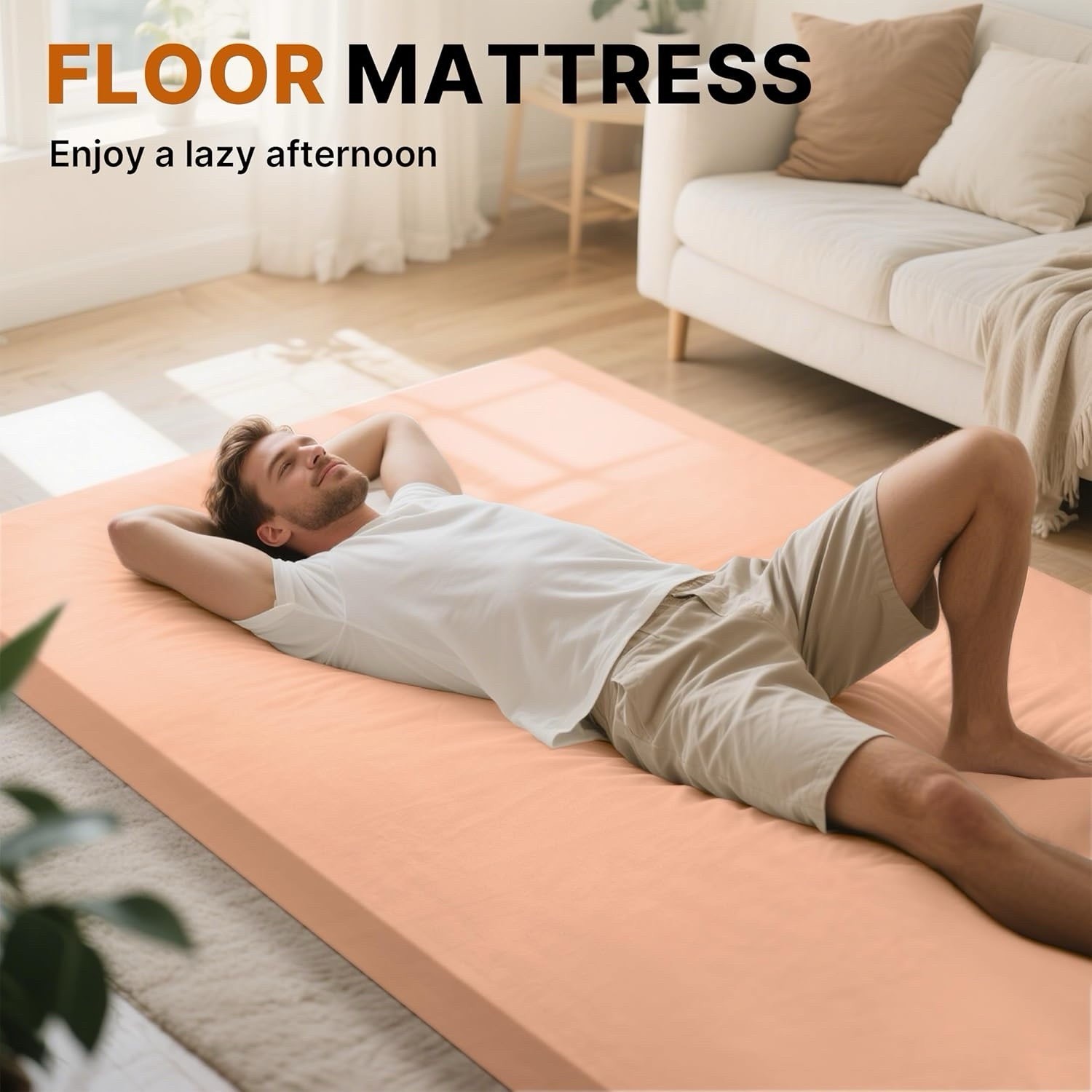 Gaialoop Floor Memory Foam Car Camping Bed Glamping Roll Up Futon Mattress￼