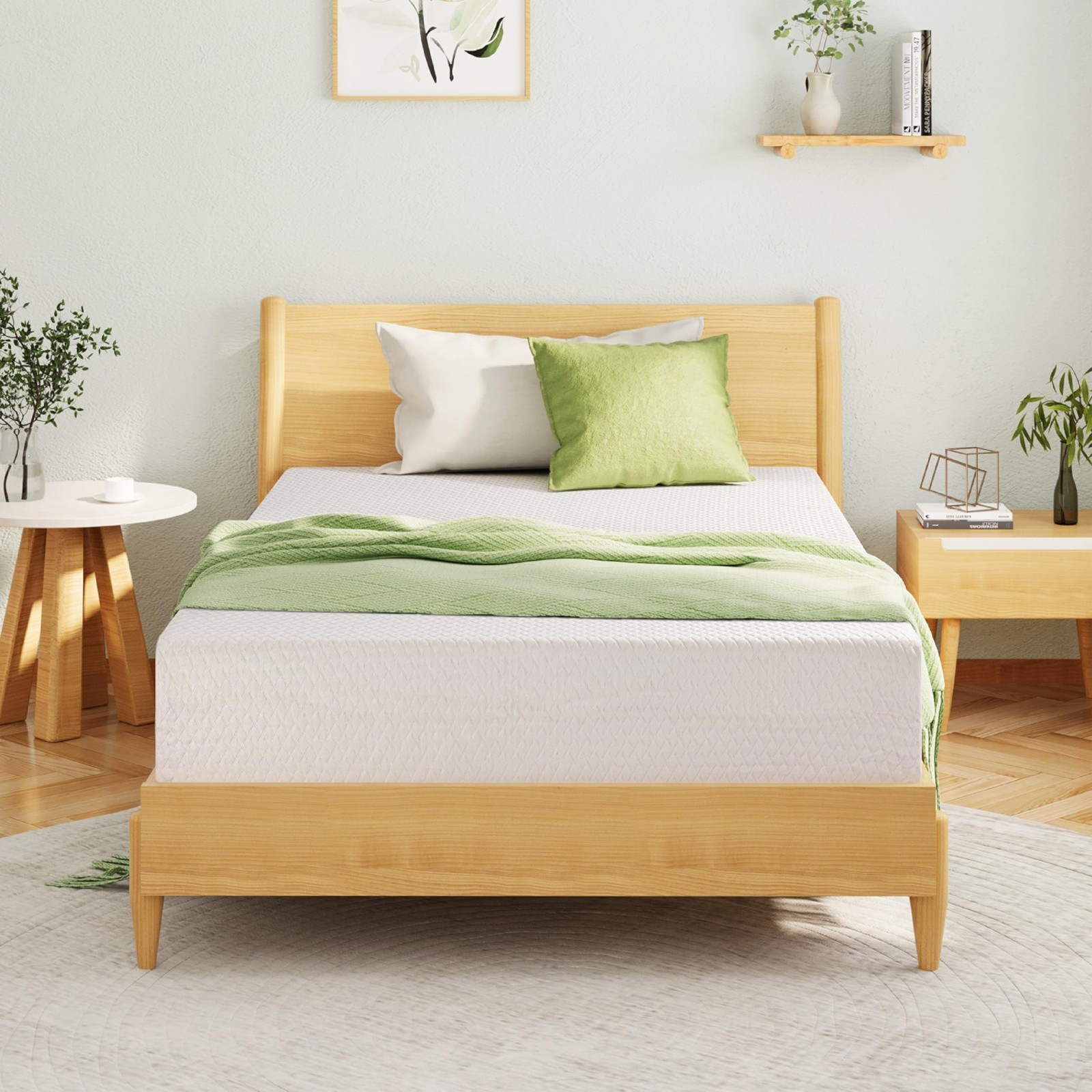 EGOHOME 8 Inch Twin Mattress, Memory Foam Mattress with Cooling Green Tea…