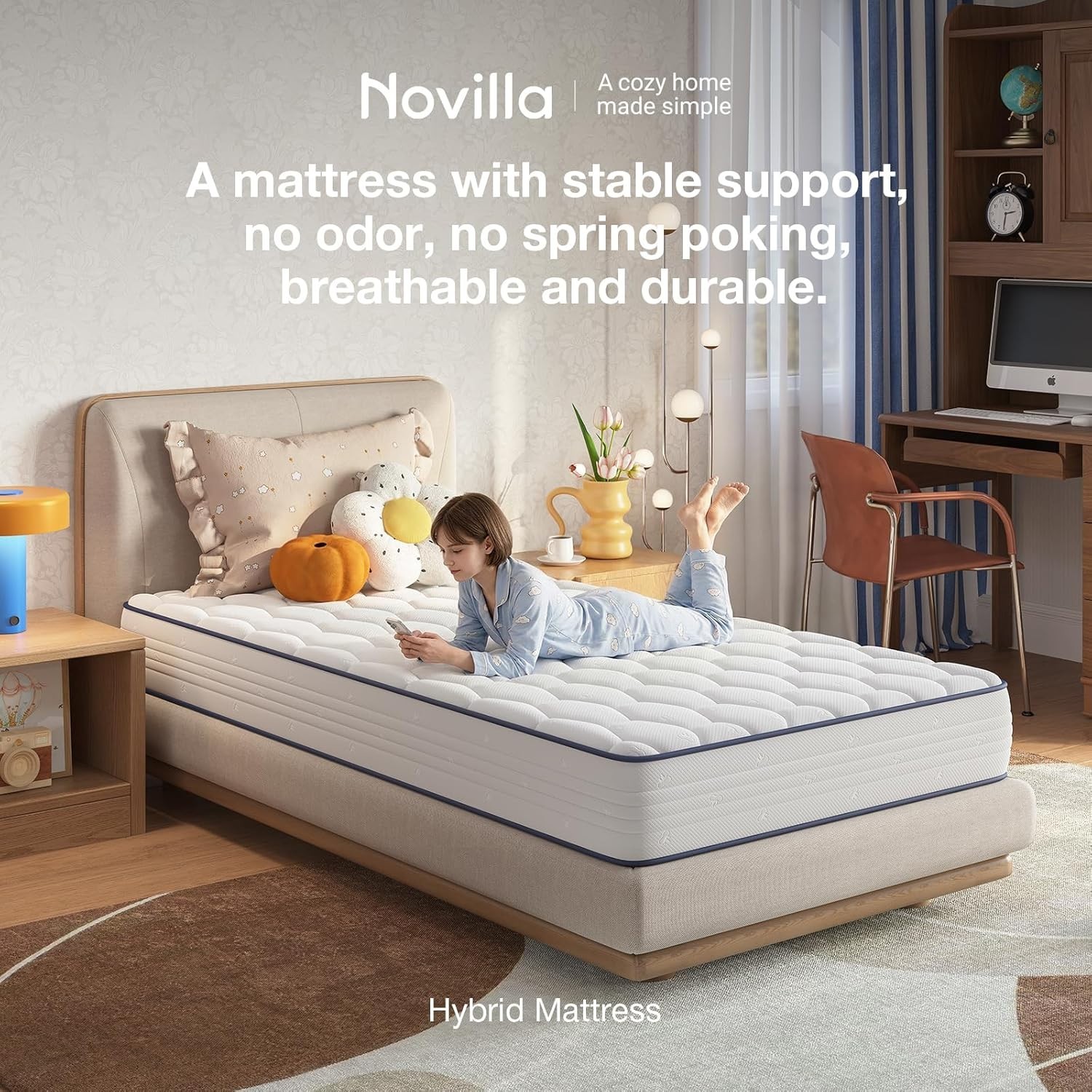 Breathable Twin Mattress with Bonnell Springs – Designed for Optimal Comfort